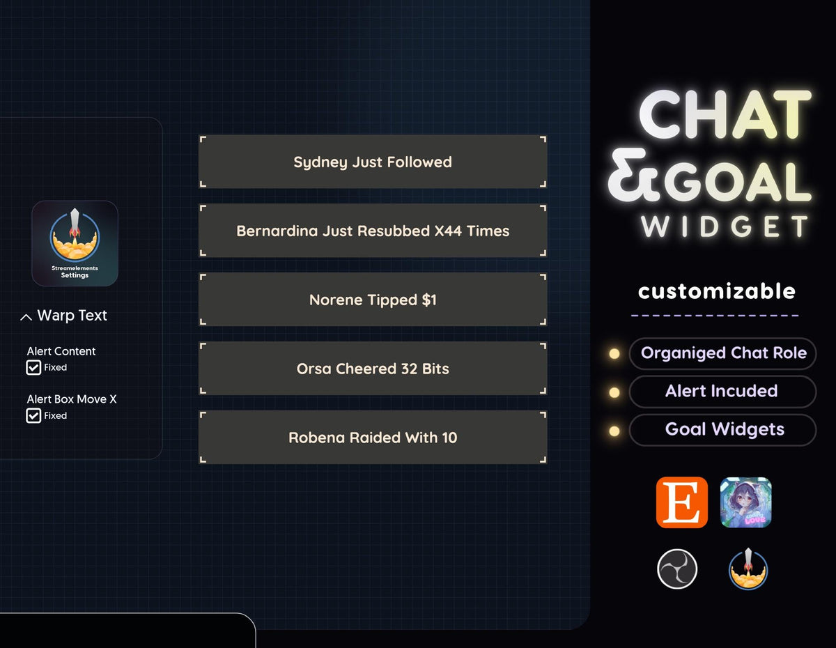 Minimal Twitch Stream Chat Widget: Pronouns & Alerts (StreamElements Only)
