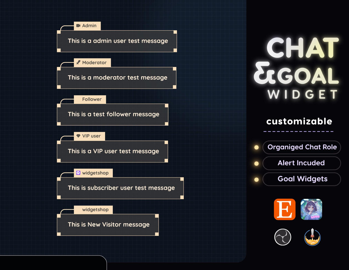Minimal Line Twitch Chat Widget • With Pronouns & Alerts (StreamElements)