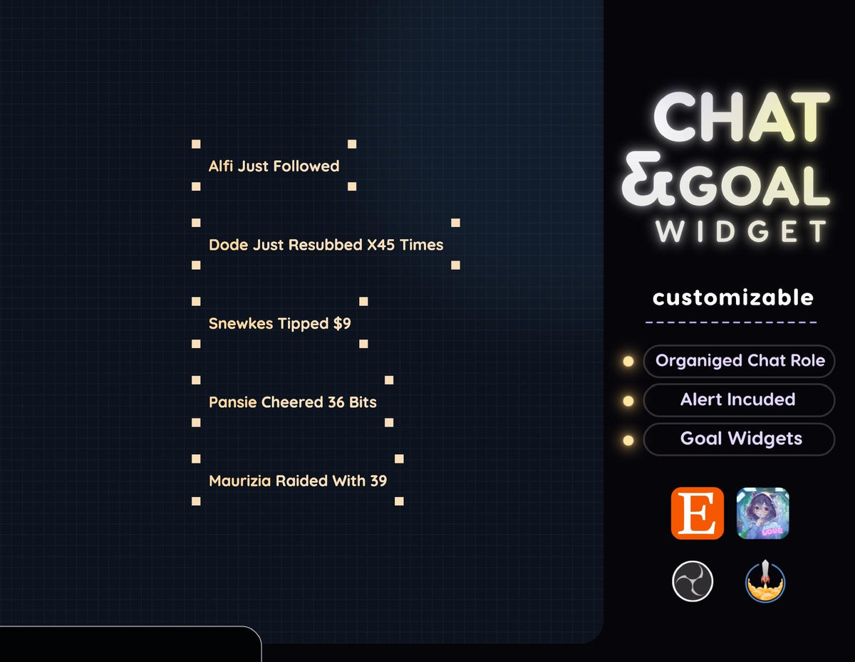 Minimal Line Twitch Chat Widget • With Pronouns & Alerts (StreamElements)