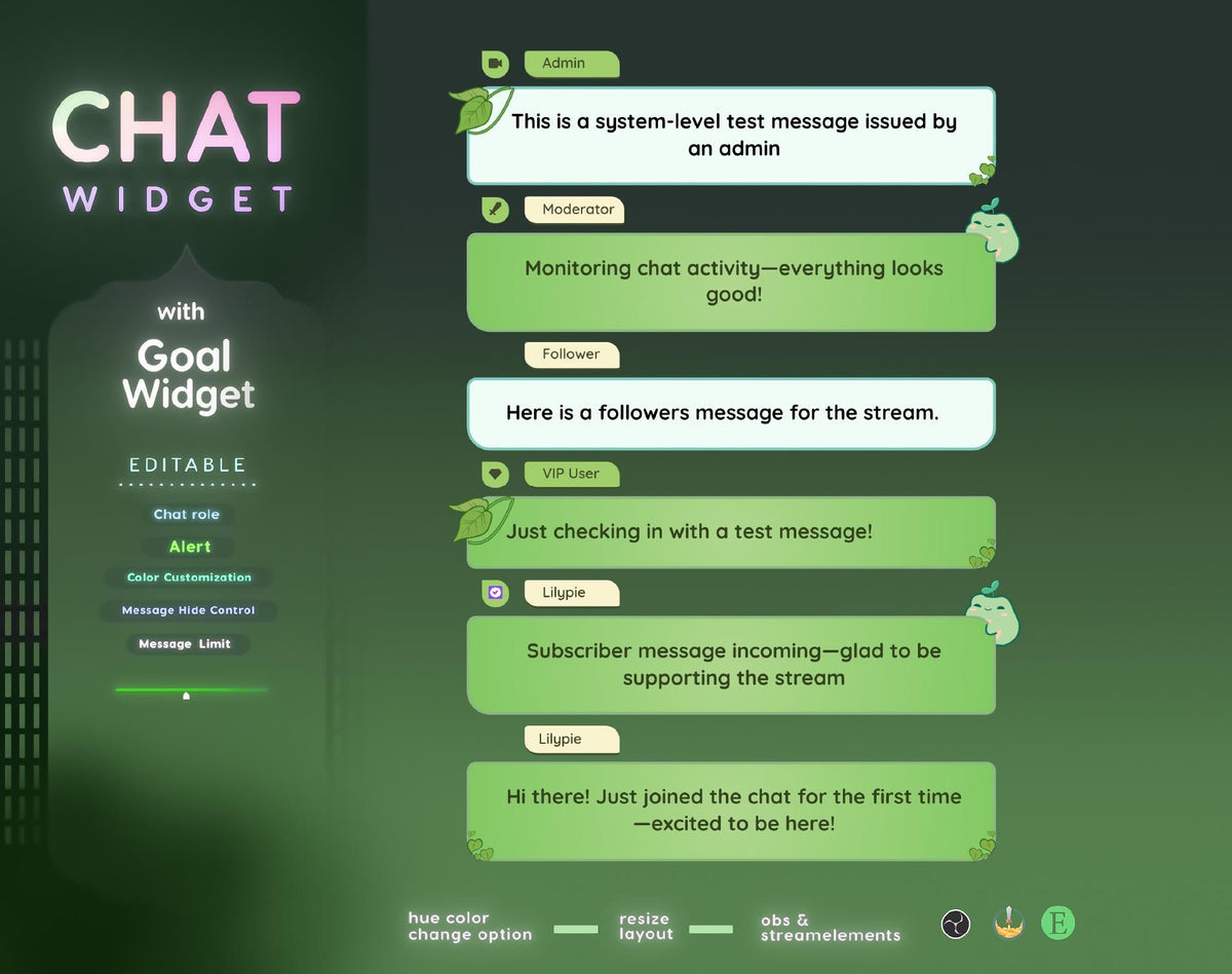 Froggy twitch Chat and Goal Widget (StreamElements) (Digital Download)