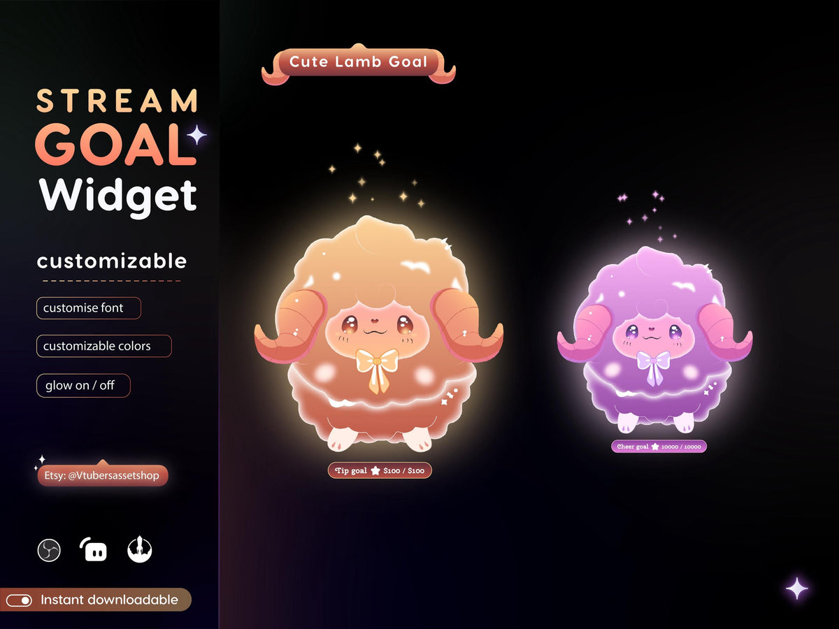 Lamb Stream Goal Widget | Streamlabs, Streamelements