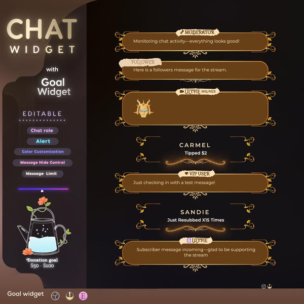 Classical Nature Theme Twitch Chat Overlay (StreamElements) (Digital Download)