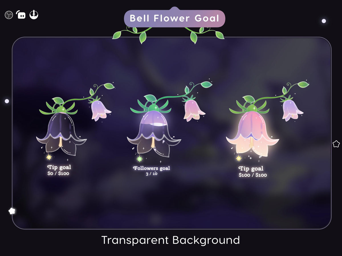 Bell Flower Twitch Goal Widget: Glassy Stream Widget