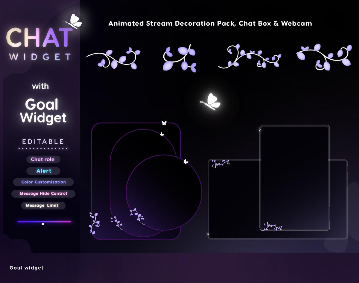 Mystical Nature Vine Twitch Chat Widget - StreamElements, Starry Theme (Digital Download))