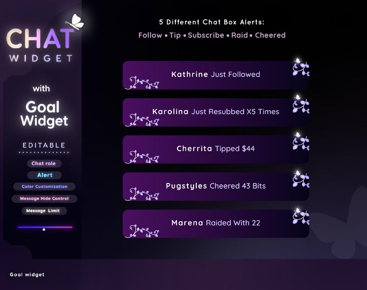 Mystical Nature Vine Twitch Chat Widget - StreamElements, Starry Theme (Digital Download))