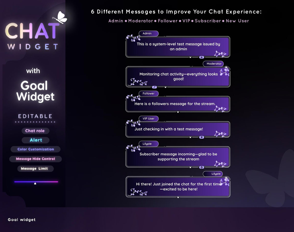 Mystical Nature Vine Twitch Chat Widget - StreamElements, Starry Theme (Digital Download))