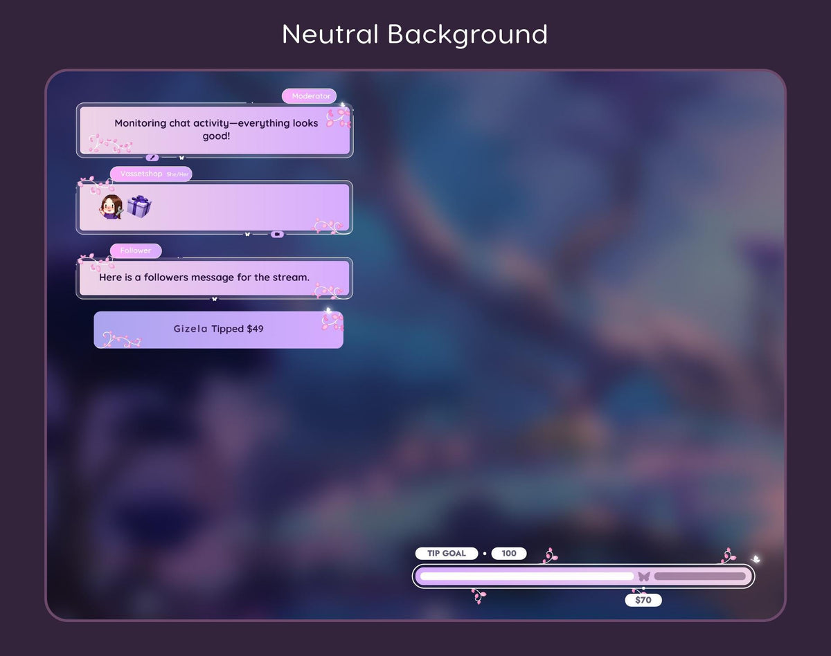 Celestial Twitch Chat Widget - StreamElements, Starry Theme (Digital Download))