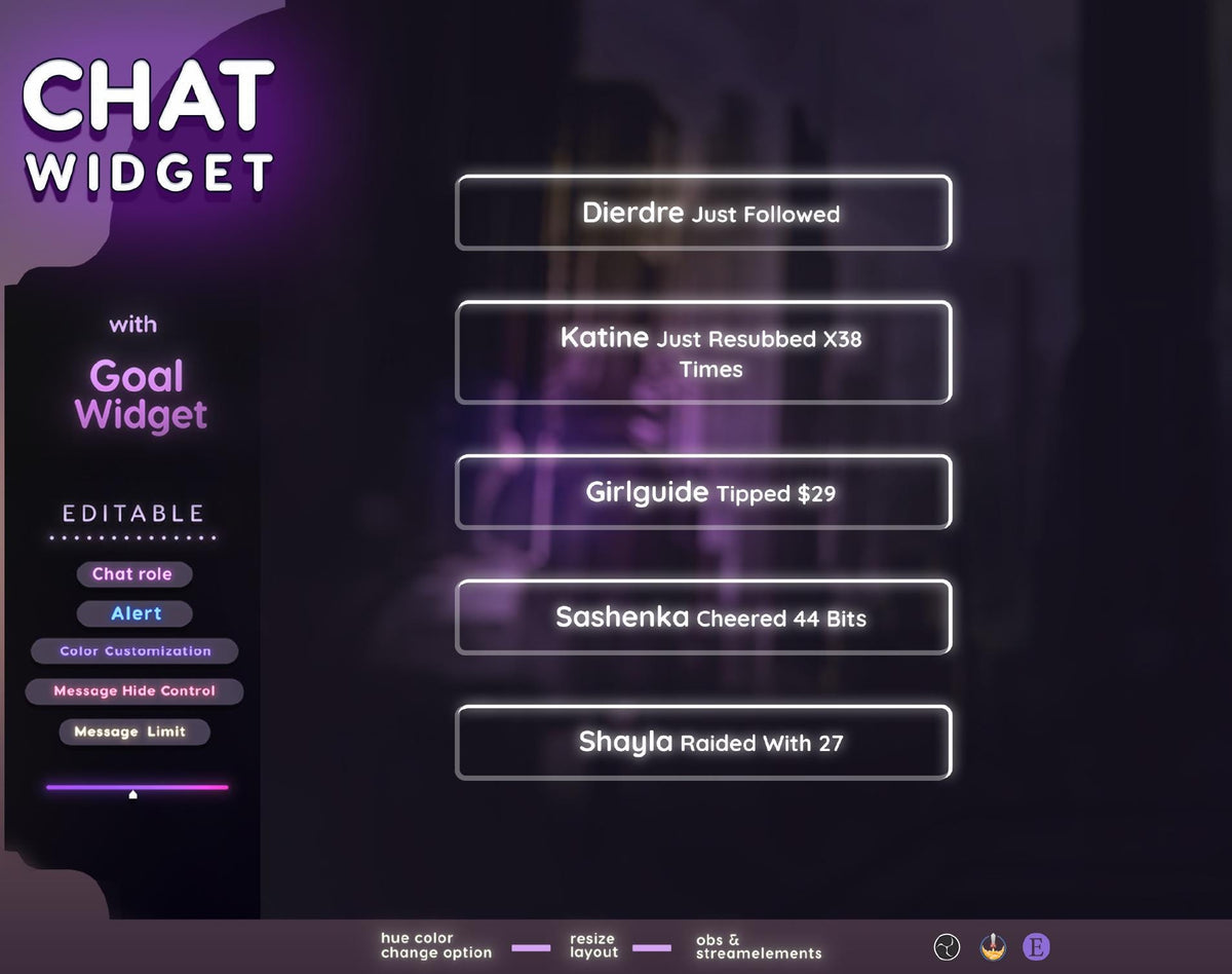 Valentine twitch Chat and Goal Widget - Love stream overlay StreamElements (Digital Download)