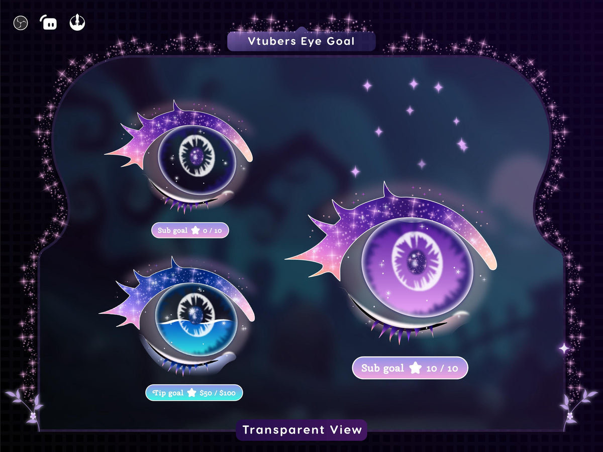 VTuber Eye Goal Stream Widget: Customizable Alerts (Digital Download)
