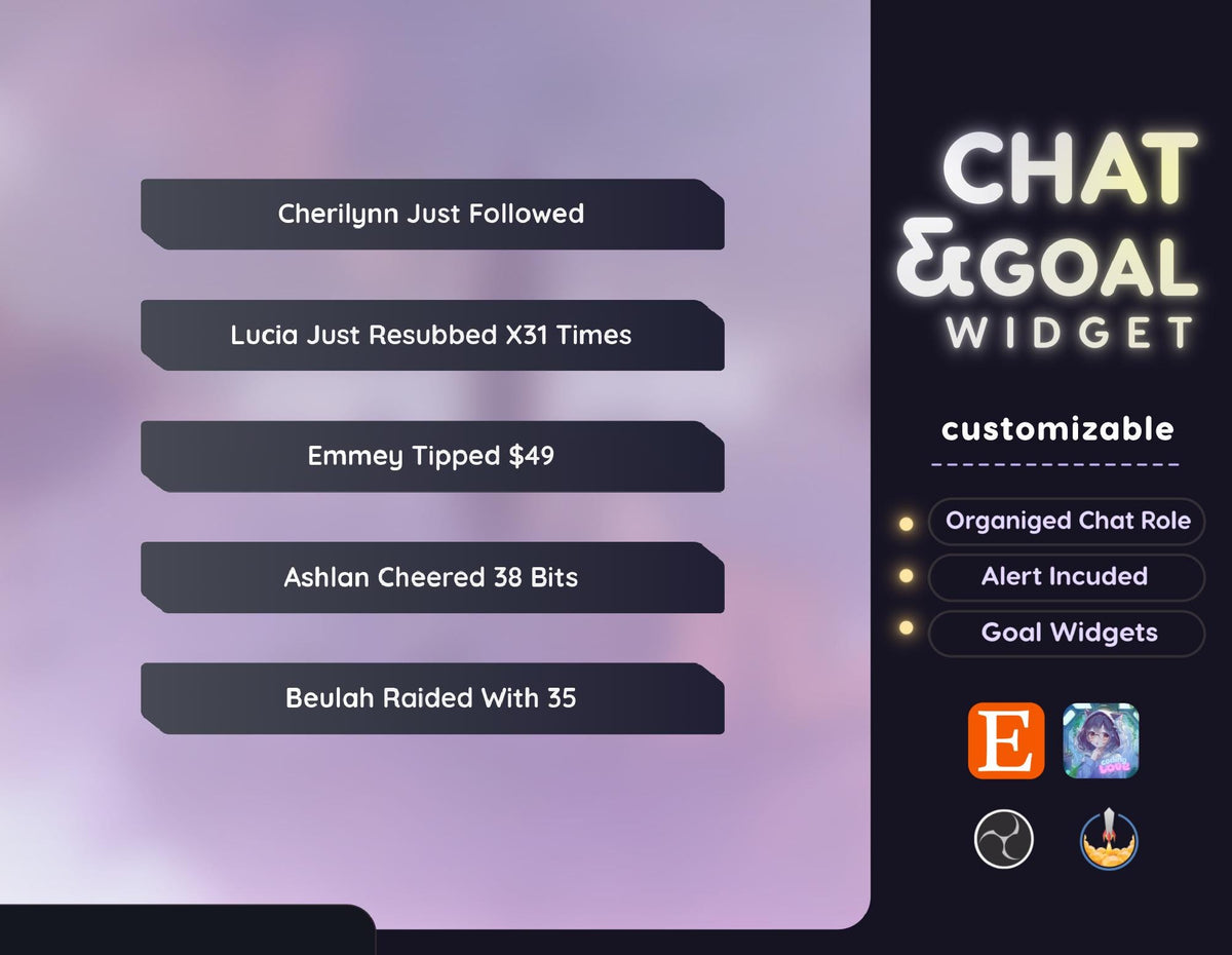 Valorant Brimstone Twitch Stream Chat & Goal Widget - Modern Theme (StreamElements Only)