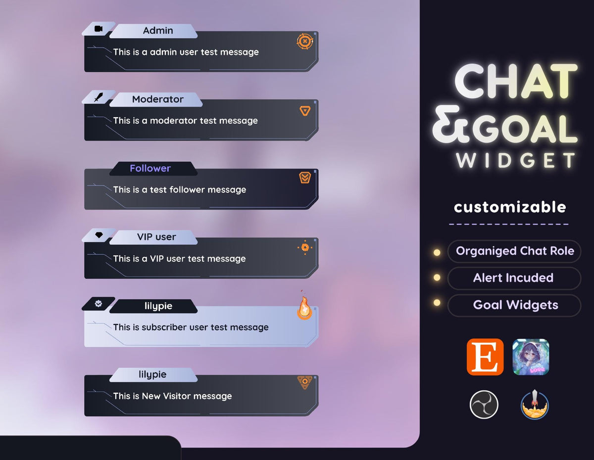 Valorant Brimstone Twitch Stream Chat & Goal Widget - Modern Theme (StreamElements Only)