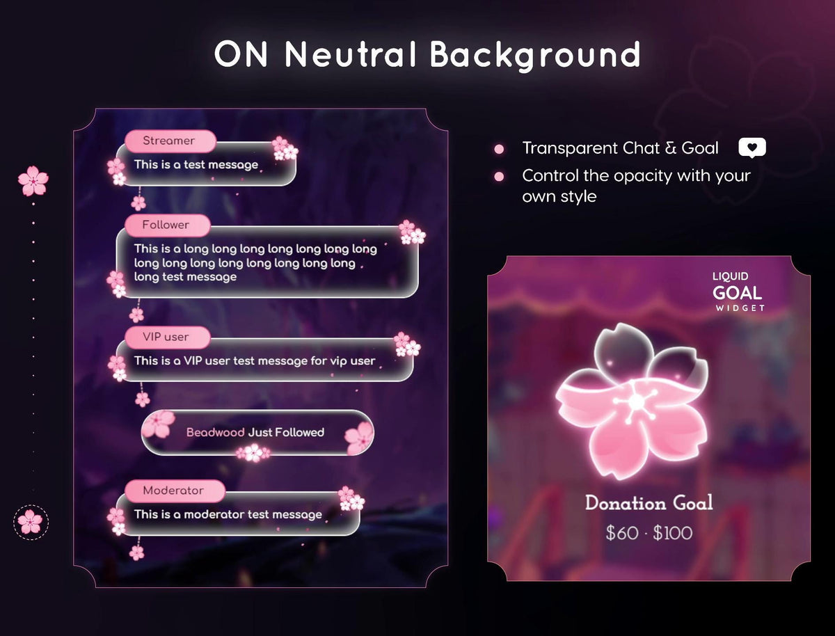 Sakura Chat Widget: Cherry Blossom Stream Overlay (Streamelements Setup Included)