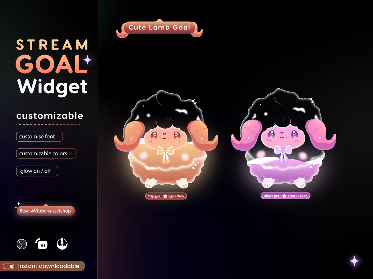 Lamb Stream Goal Widget | Streamlabs, Streamelements