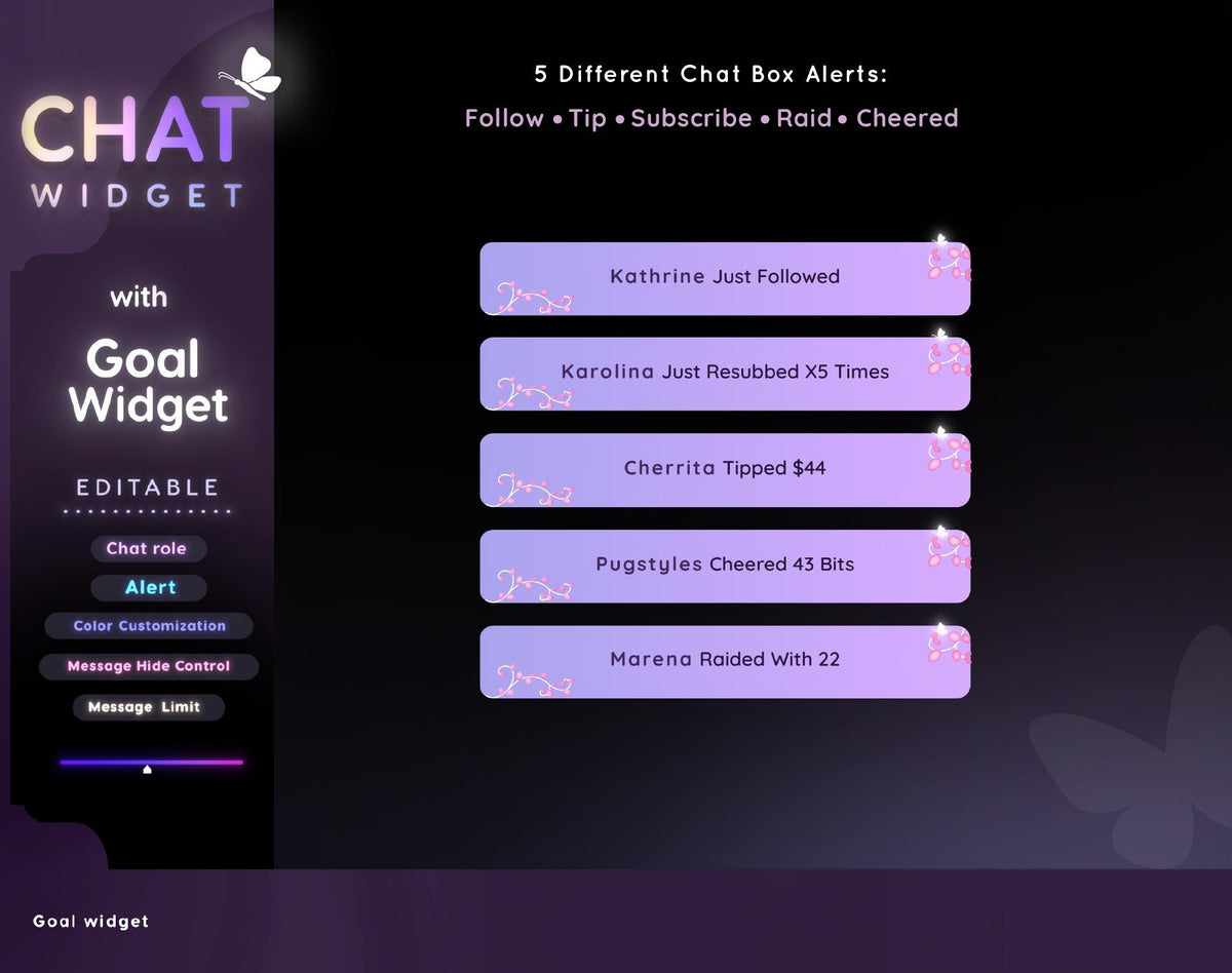 Celestial Twitch Chat Widget - StreamElements, Starry Theme (Digital Download))