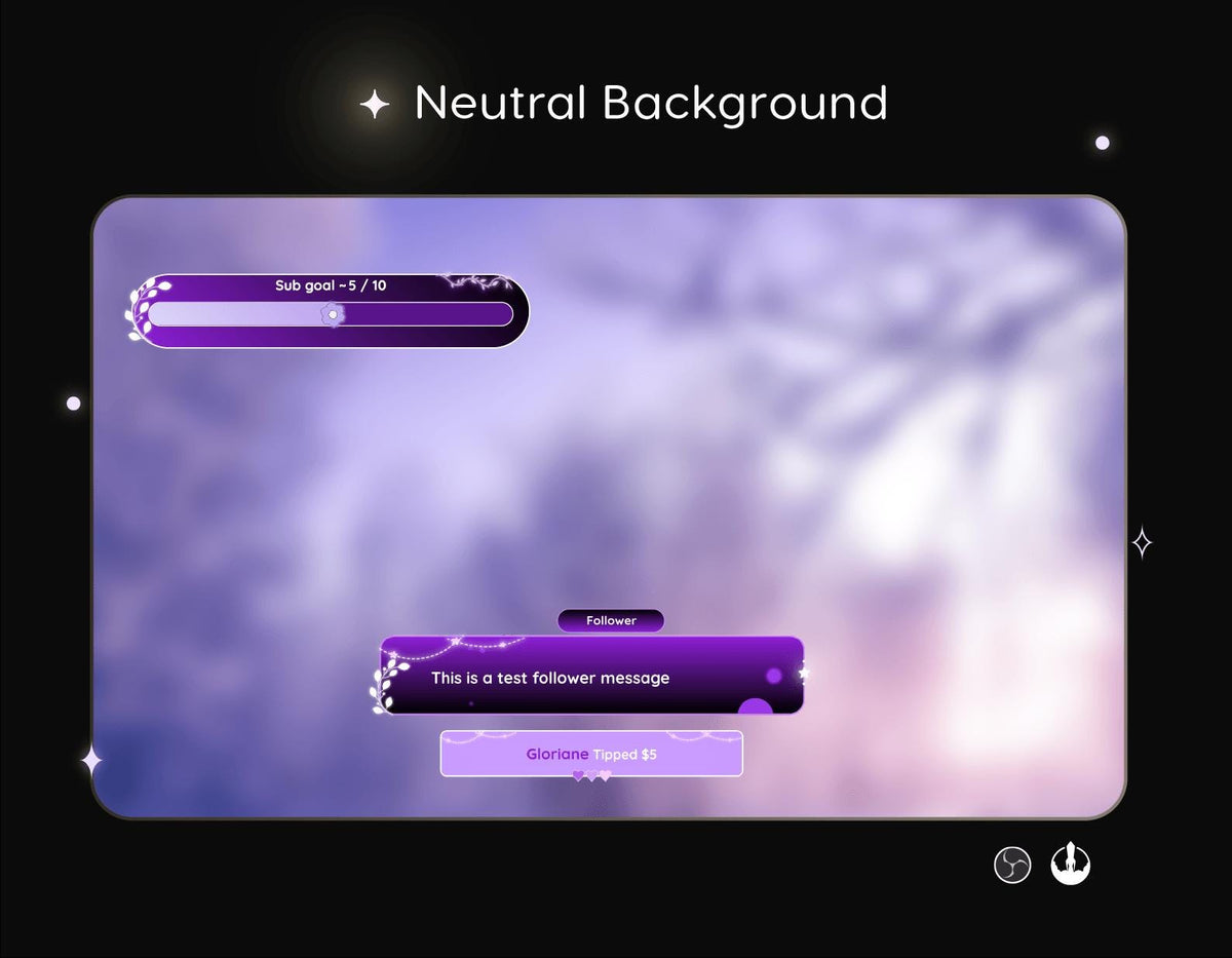 Nature Plants Chat Widget | Twitch StreamElements Animated Chat Goal Overlay | Cozy VTuber Streamer