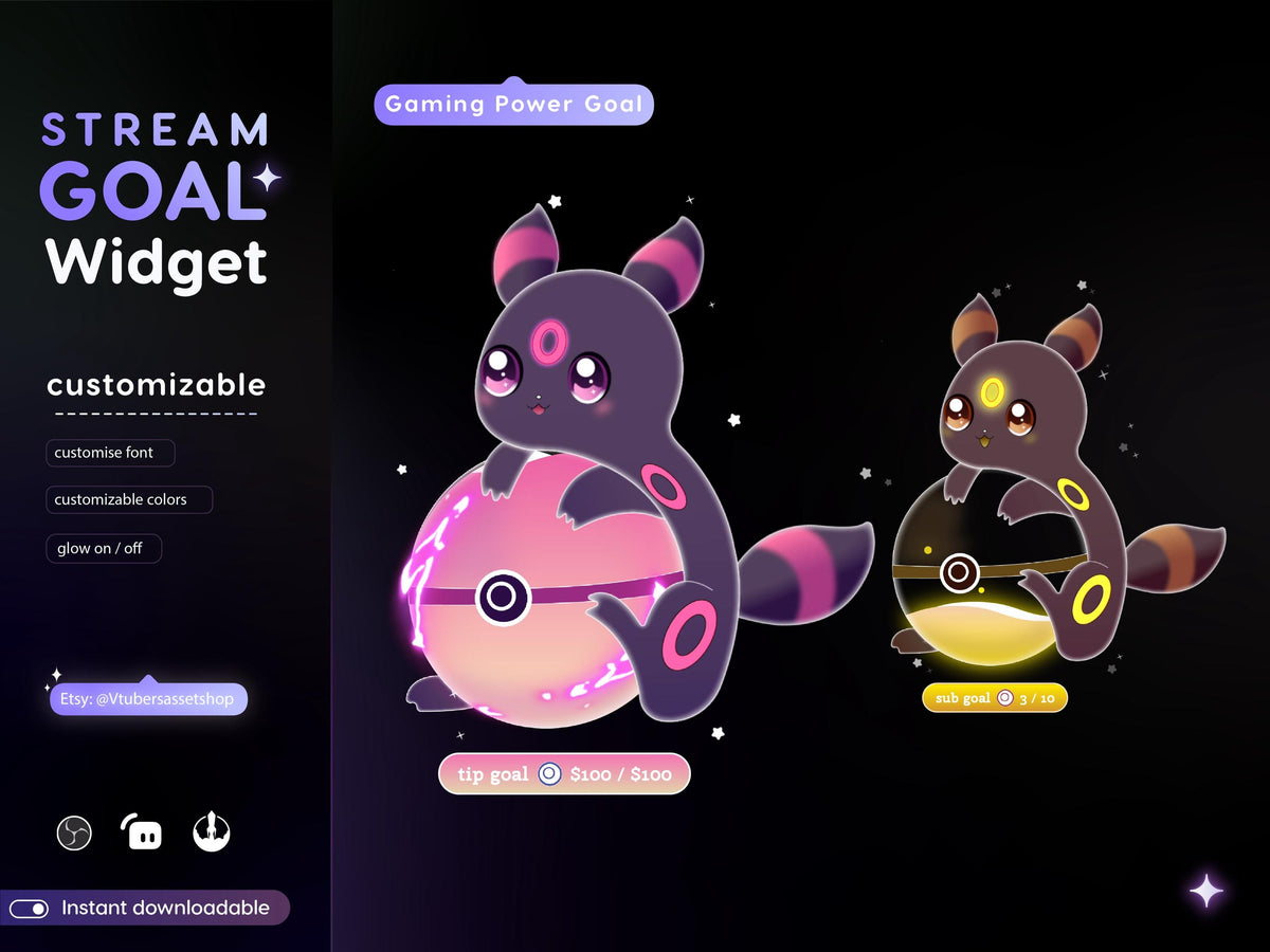 Stream Widget | Gaming Power Goal Widget | Twitch Streamers