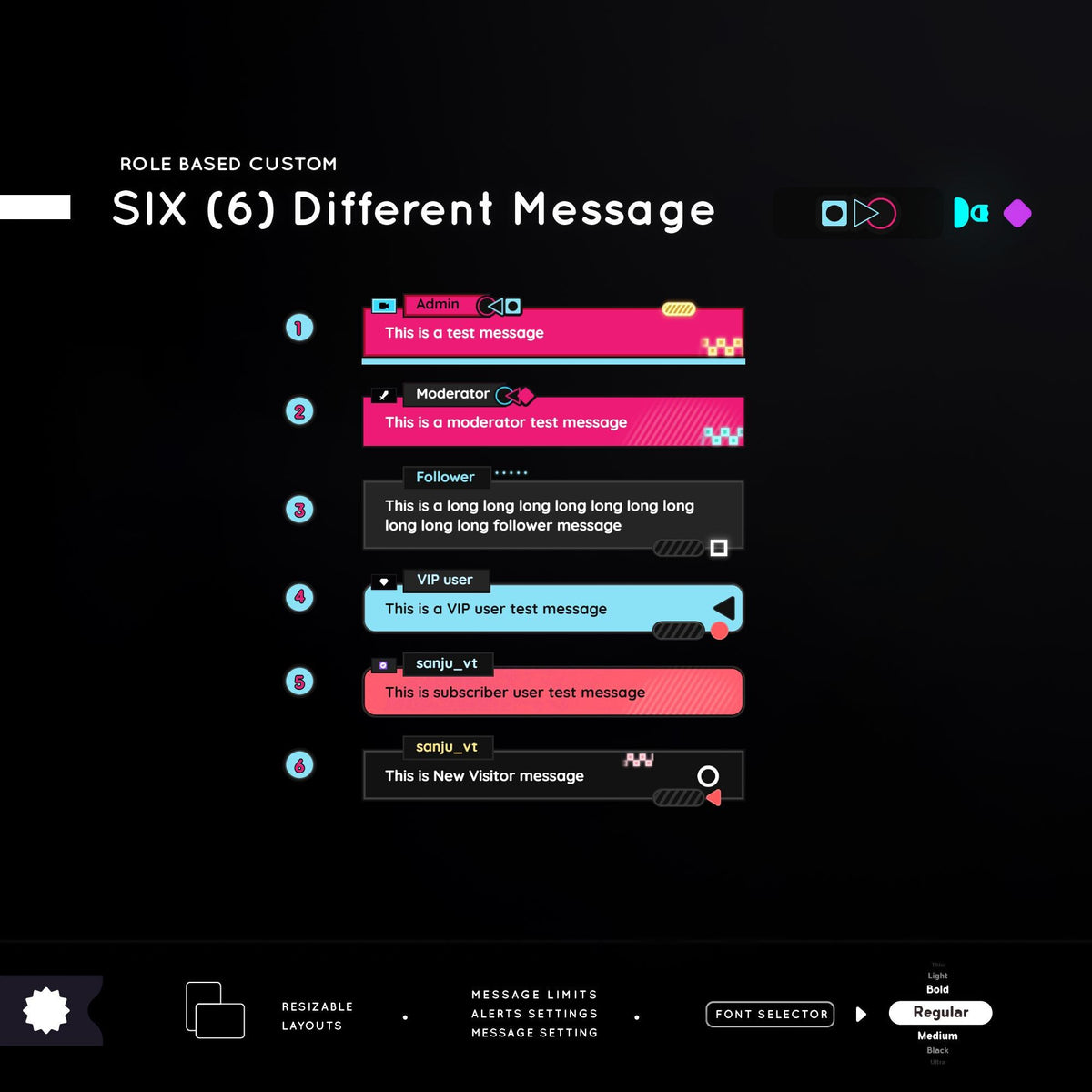 K-Drama Survival Game-Neon-Retro-Chat-Widget-Streamelement-twitch-chat-widget