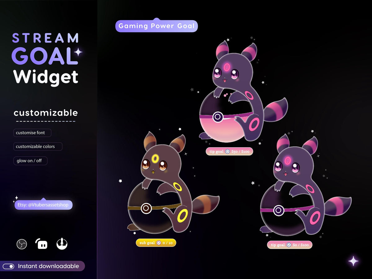 Stream Widget | Gaming Power Goal Widget | Twitch Streamers