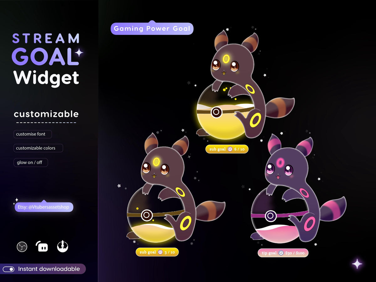 Stream Widget | Gaming Power Goal Widget | Twitch Streamers
