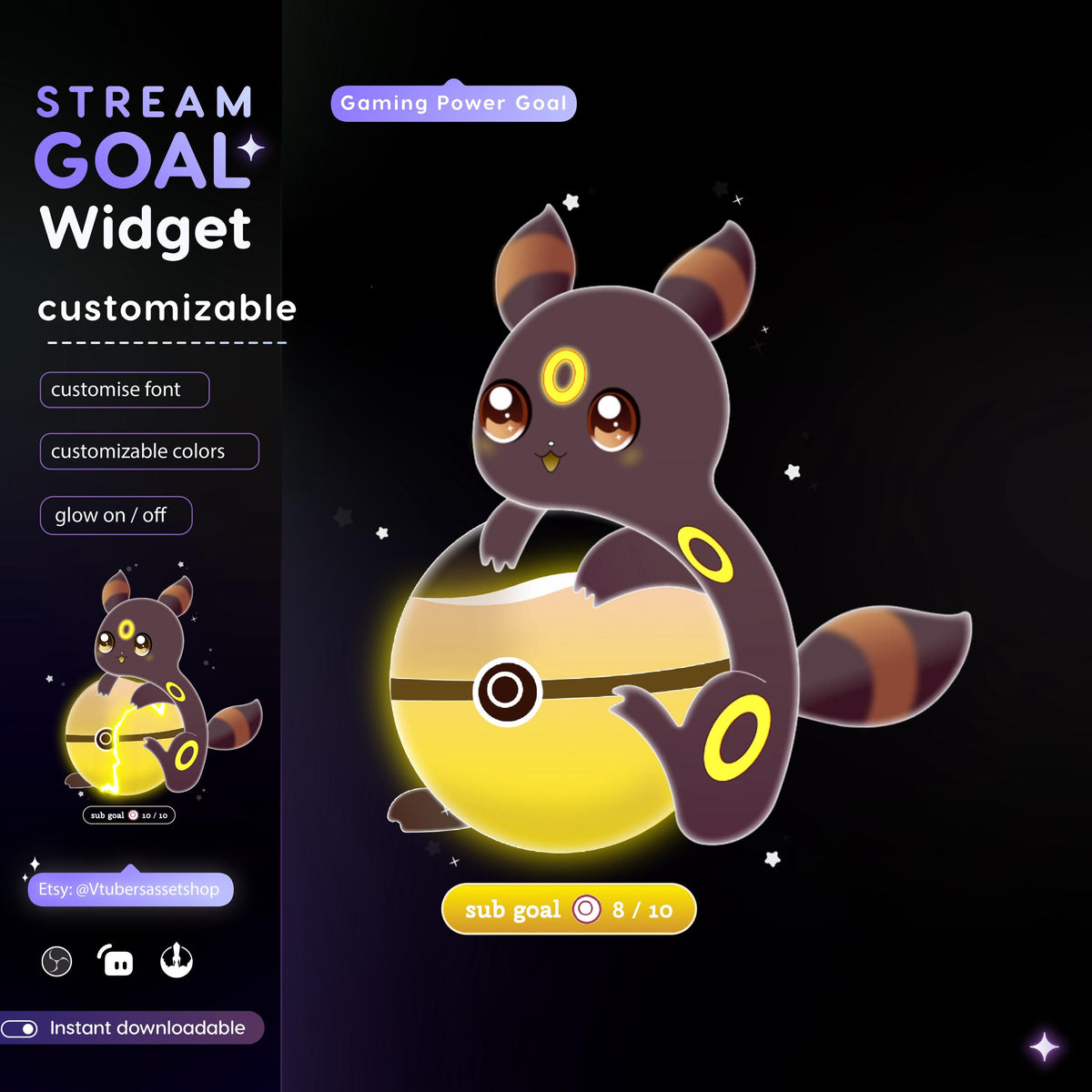 Stream Widget | Gaming Power Goal Widget | Twitch Streamers