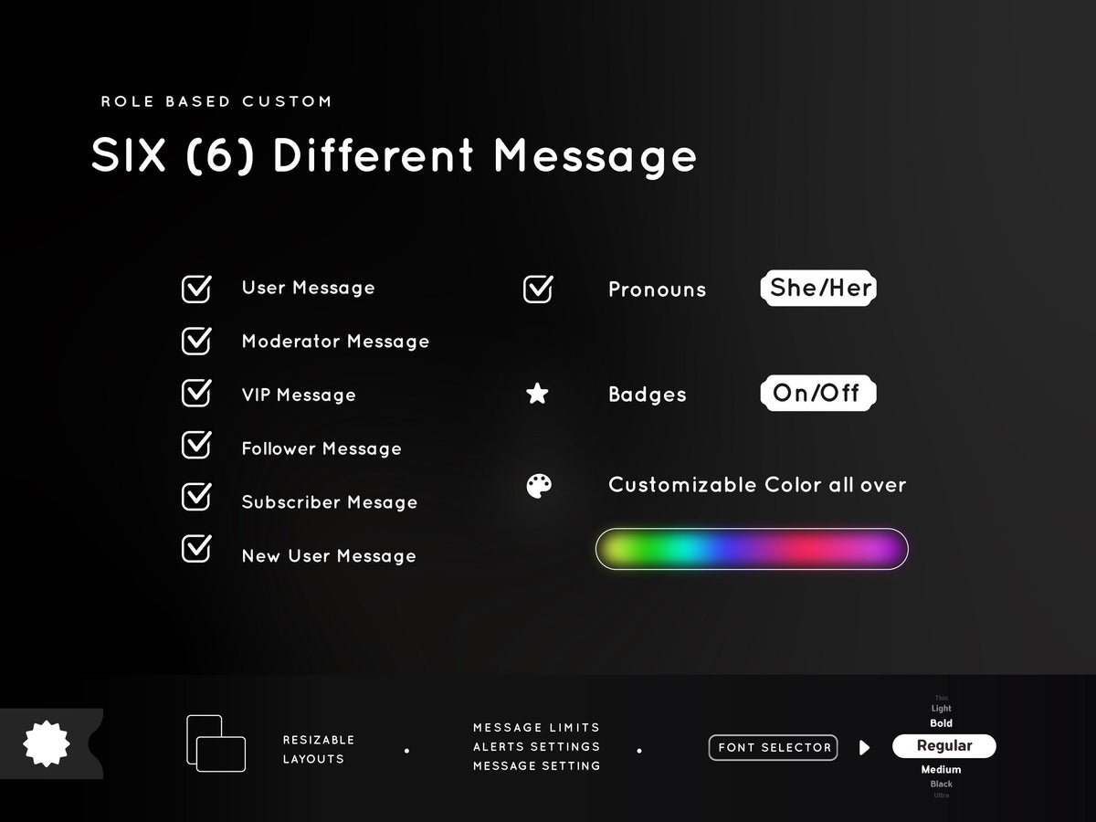 Dark Moon Celestial Chat Widget: StreamElements Starry Night Theme (Digital Download)