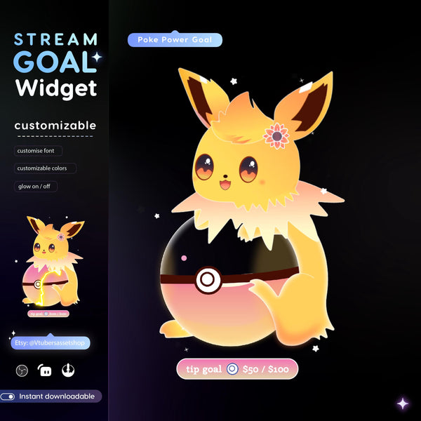 Stream Widget | Gaming Power Goal Widget |  Twitch Streamers