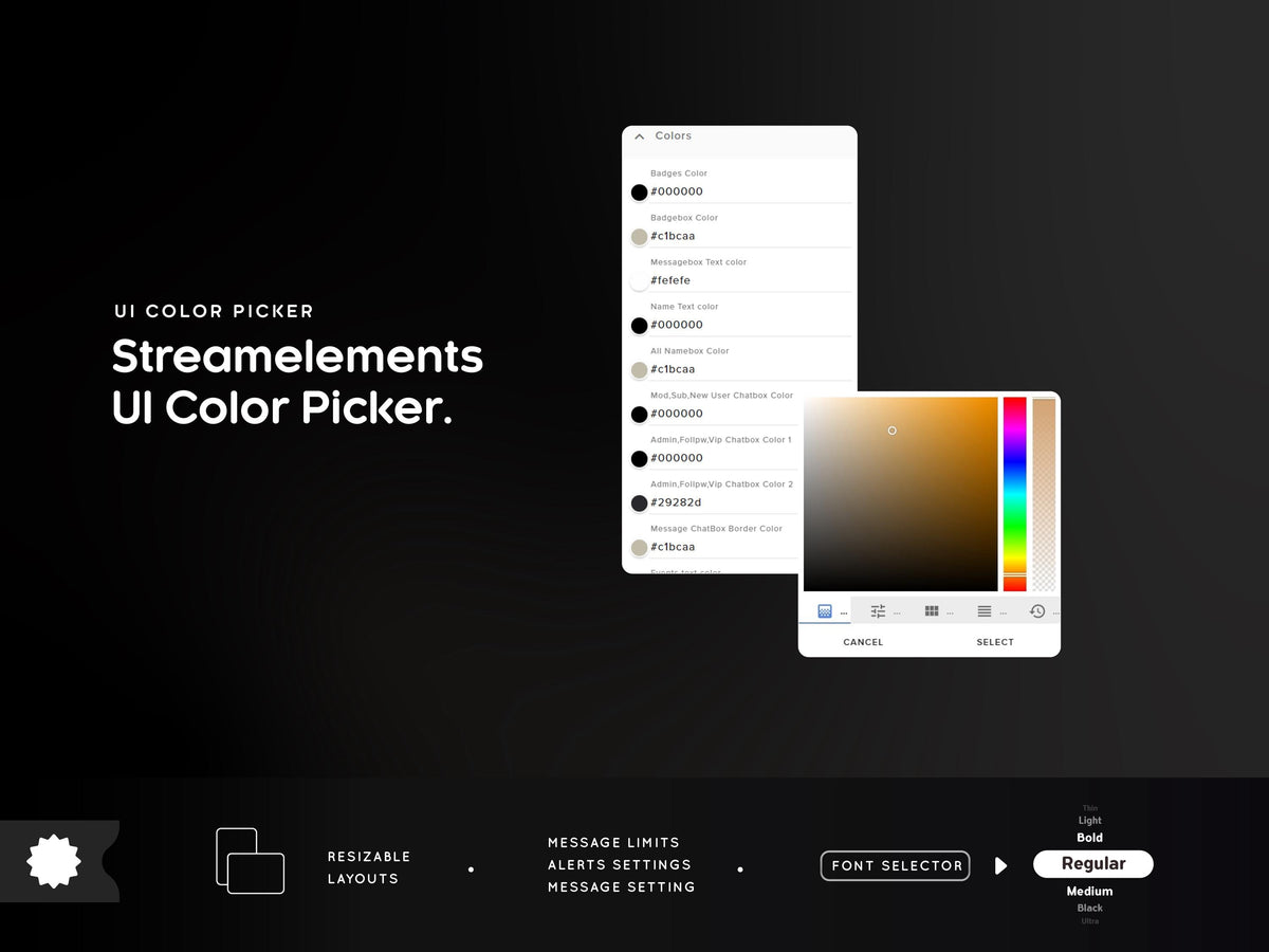 Dark Moon Celestial Chat Widget: StreamElements Starry Night Theme (Digital Download)