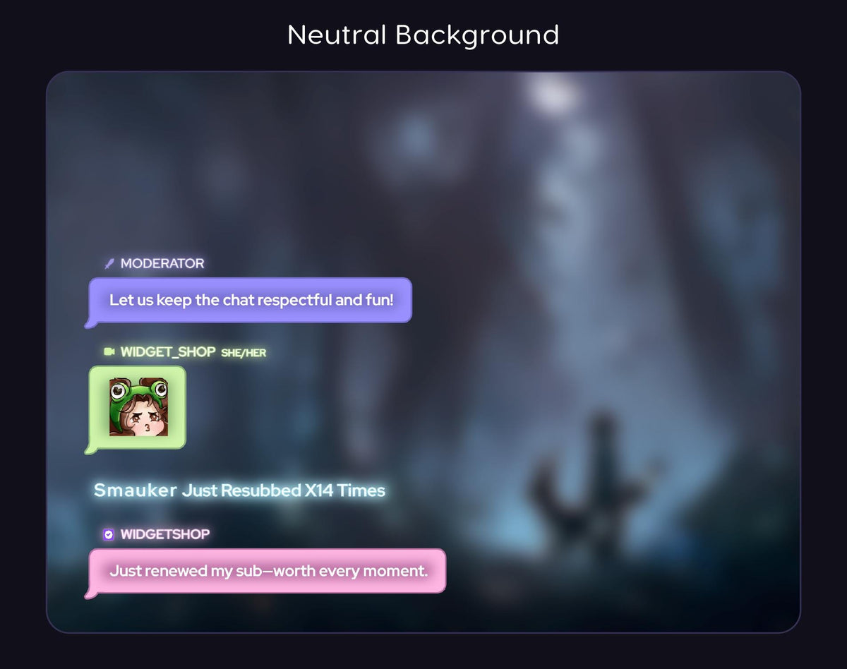 Pastel Glow Chat Widget | Customizable StreamElements OBS Overlay (Digital Download)
