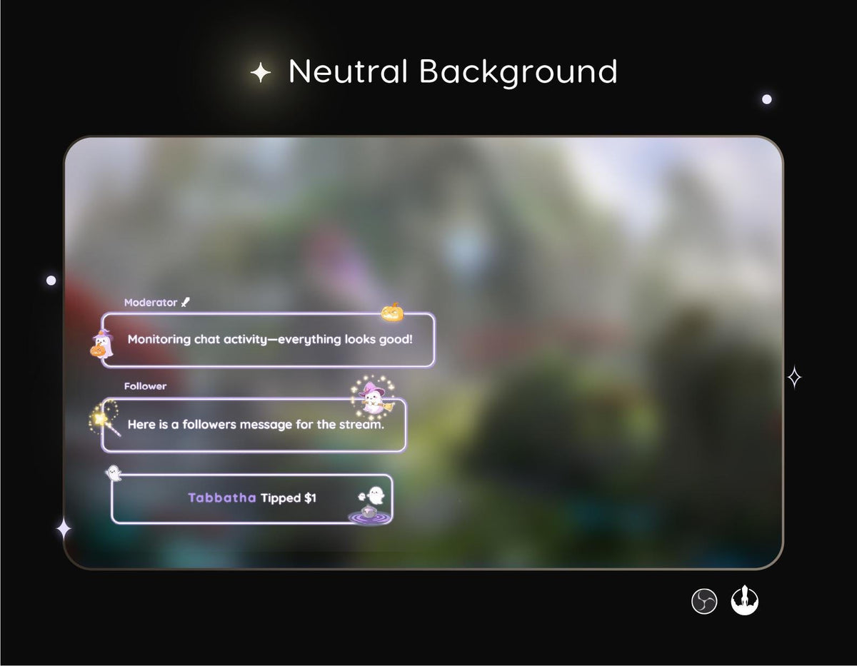 Skull Ghost Chat Widget | Twitch StreamElements Animated Halloween Overlay | Spooky VTuber Streamer