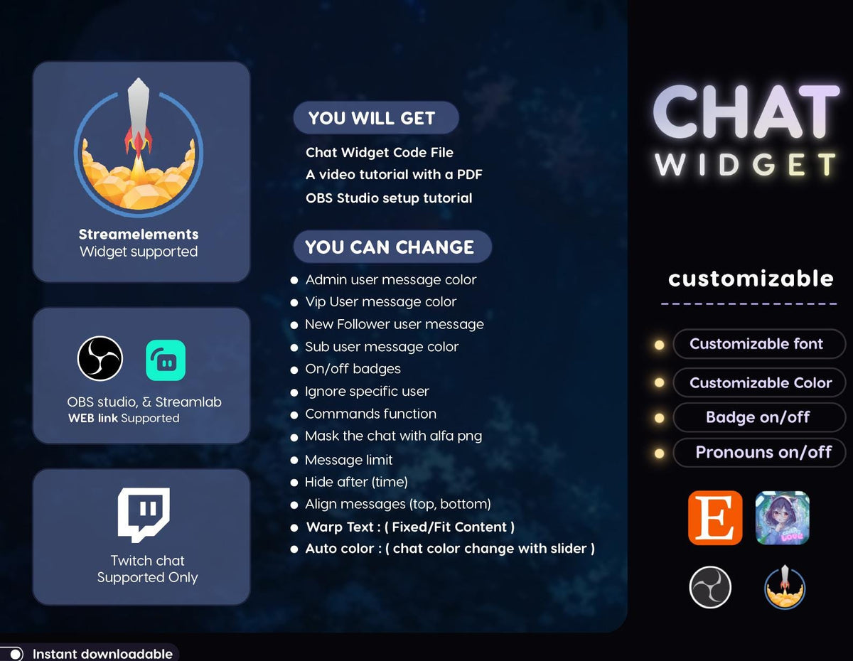 Skull Ghost Chat Widget | Twitch StreamElements Animated Halloween Overlay | Spooky VTuber Streamer