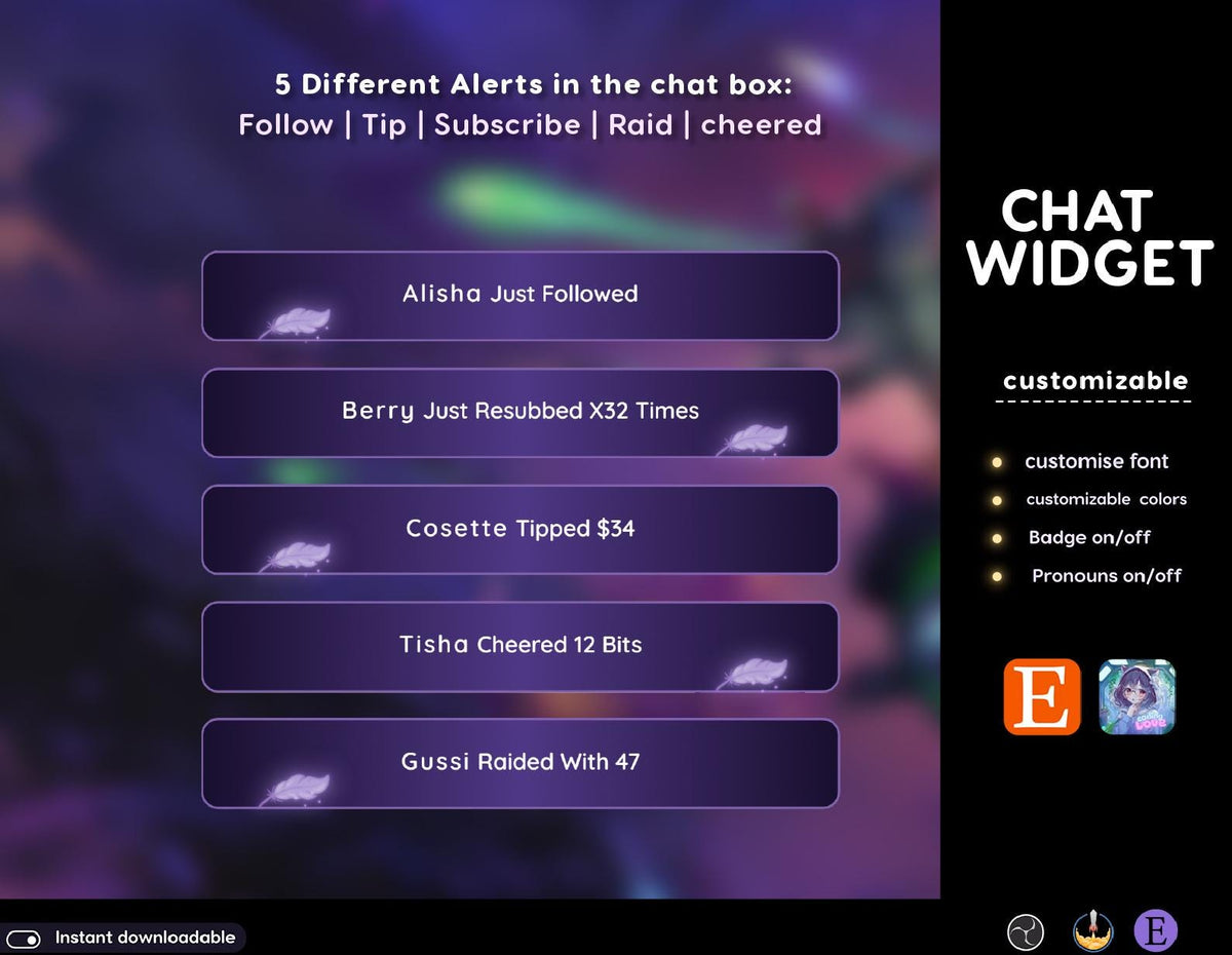 Halloween Skull Ghost Twitch Chat Widget – Customizable Stream Overlay (Digital Download)