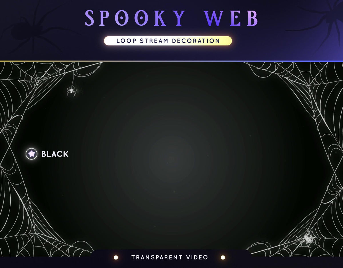 Spooky Halloween Web Animated Stream Decoration | Vtuber Decoration Overlay | Spider Comb | Streaming Assets