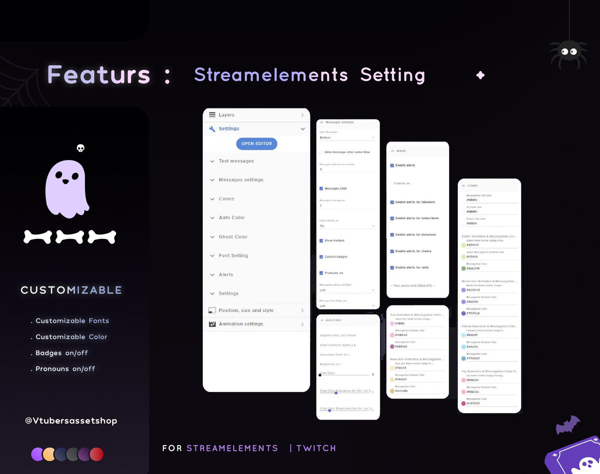 Halloween Spooky Twitch Chat Widget - Ghost Skull Theme (Digital Download)