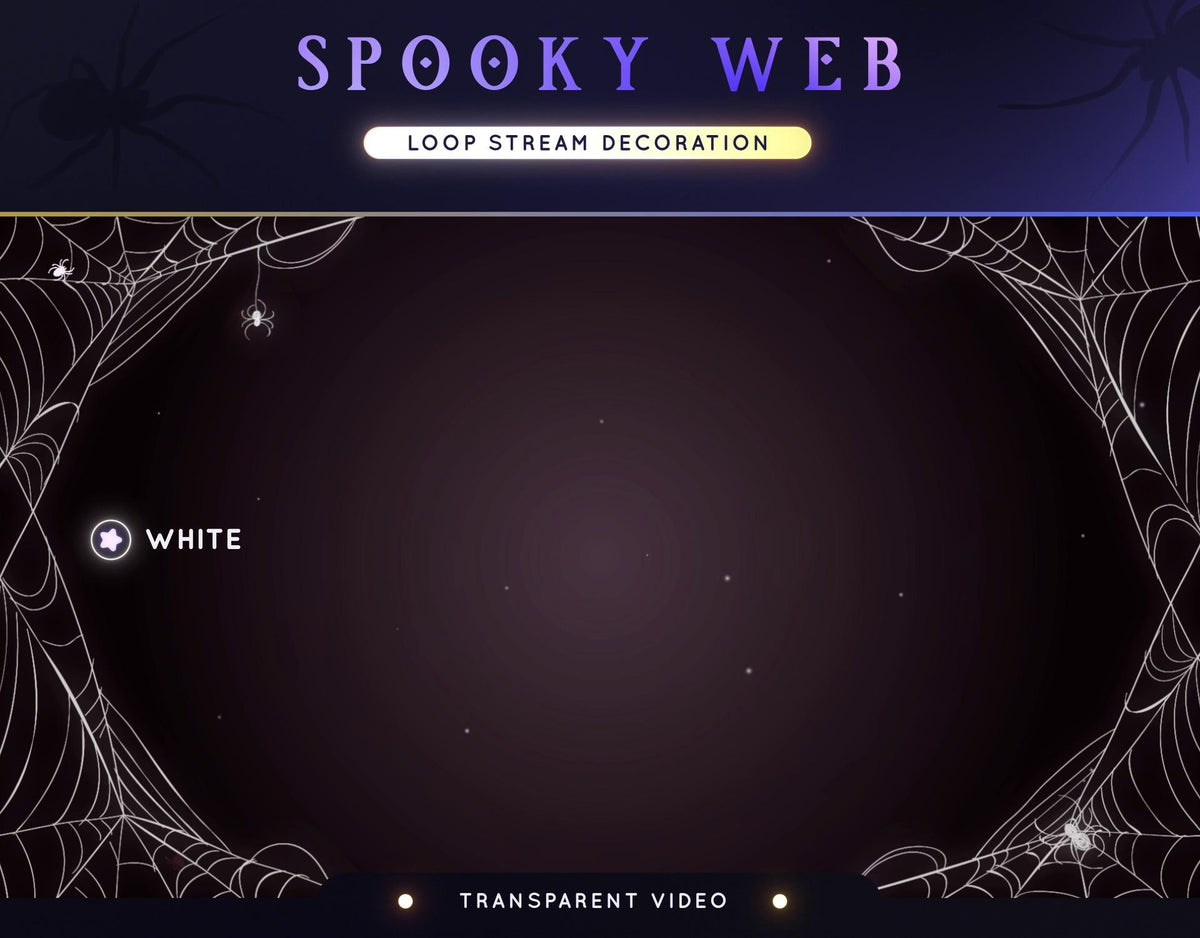 Spooky Halloween Web Animated Stream Decoration | Vtuber Decoration Overlay | Spider Comb | Streaming Assets