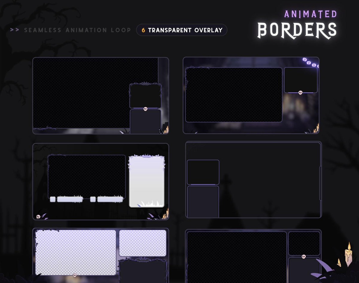 Spooky Gothic Room Overlay Package: Halloween Streaming Room - Animated Alerts & Widgets
