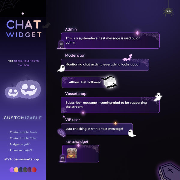 Halloween Twitch Chat Widget_ Spooky Vibe Stream Overlay (Digital Download)