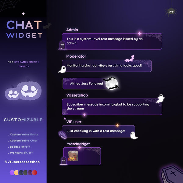 Halloween Twitch Chat Widget_ Spooky Vibe Stream Overlay (Digital Download)
