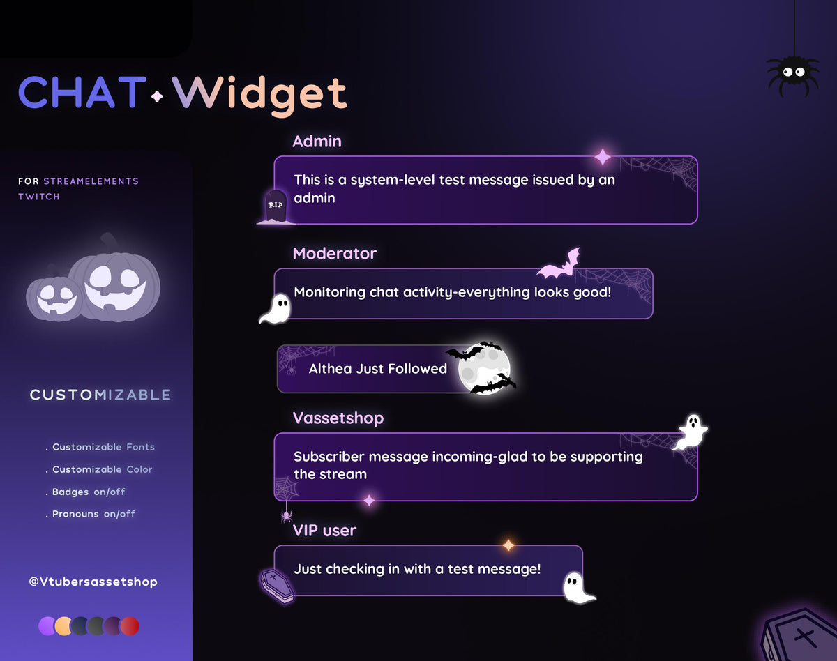 Halloween Twitch Chat Widget_ Spooky Vibe Stream Overlay (Digital Download)
