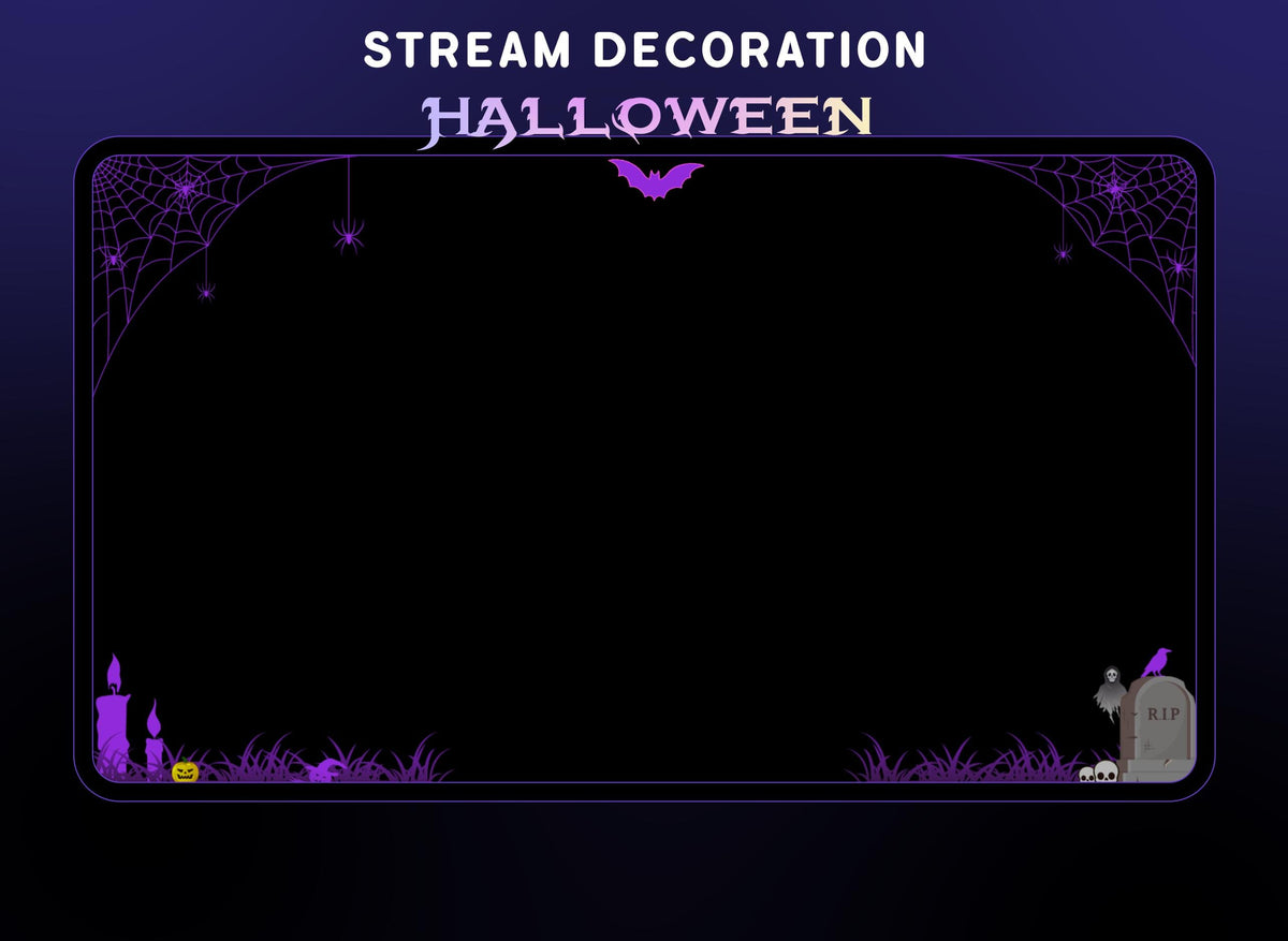 Halloween Stream Decoration Package | Animated Spider Web, Creepy Bat | Discord Avatar Decoration | Twitch OBS