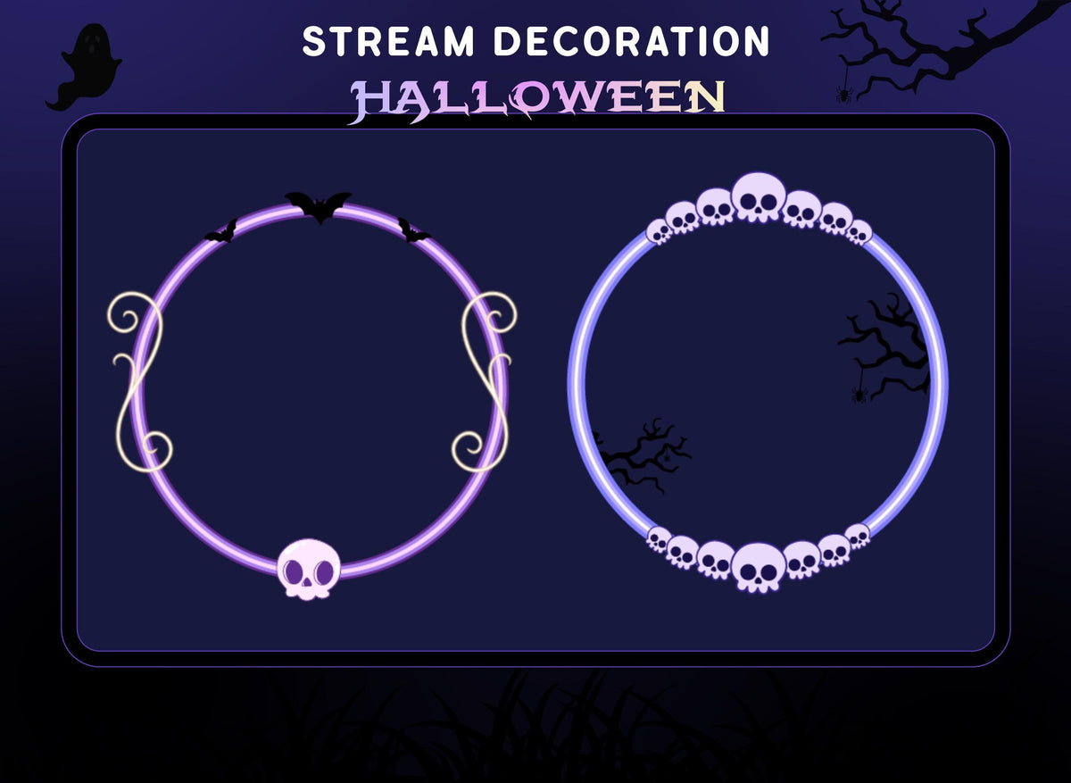 Halloween Stream Decoration Package | Animated Spider Web, Creepy Bat | Discord Avatar Decoration | Twitch OBS