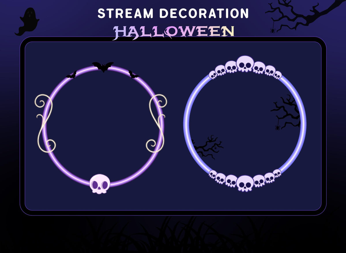 Halloween Stream Decoration Package | Animated Spider Web, Creepy Bat | Discord Avatar Decoration | Twitch OBS