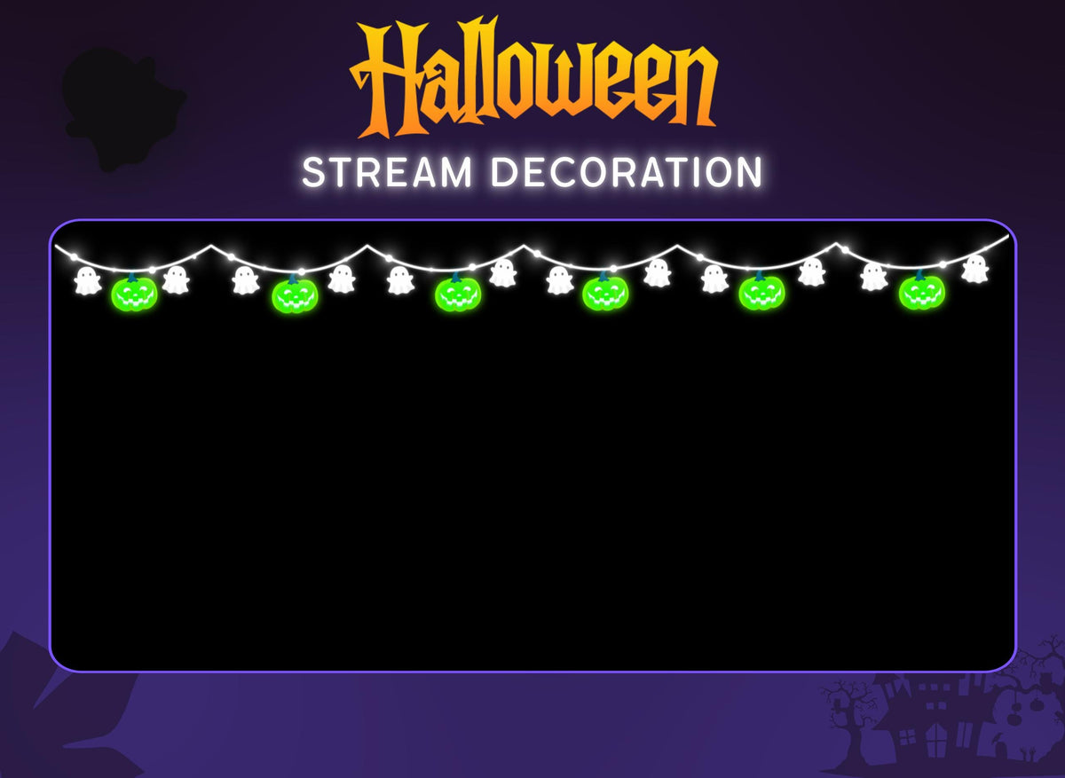 Halloween Pumpkin Stream Decoration | Twitch OBS Animated Overlay | Spooky VTuber Streamer Asset