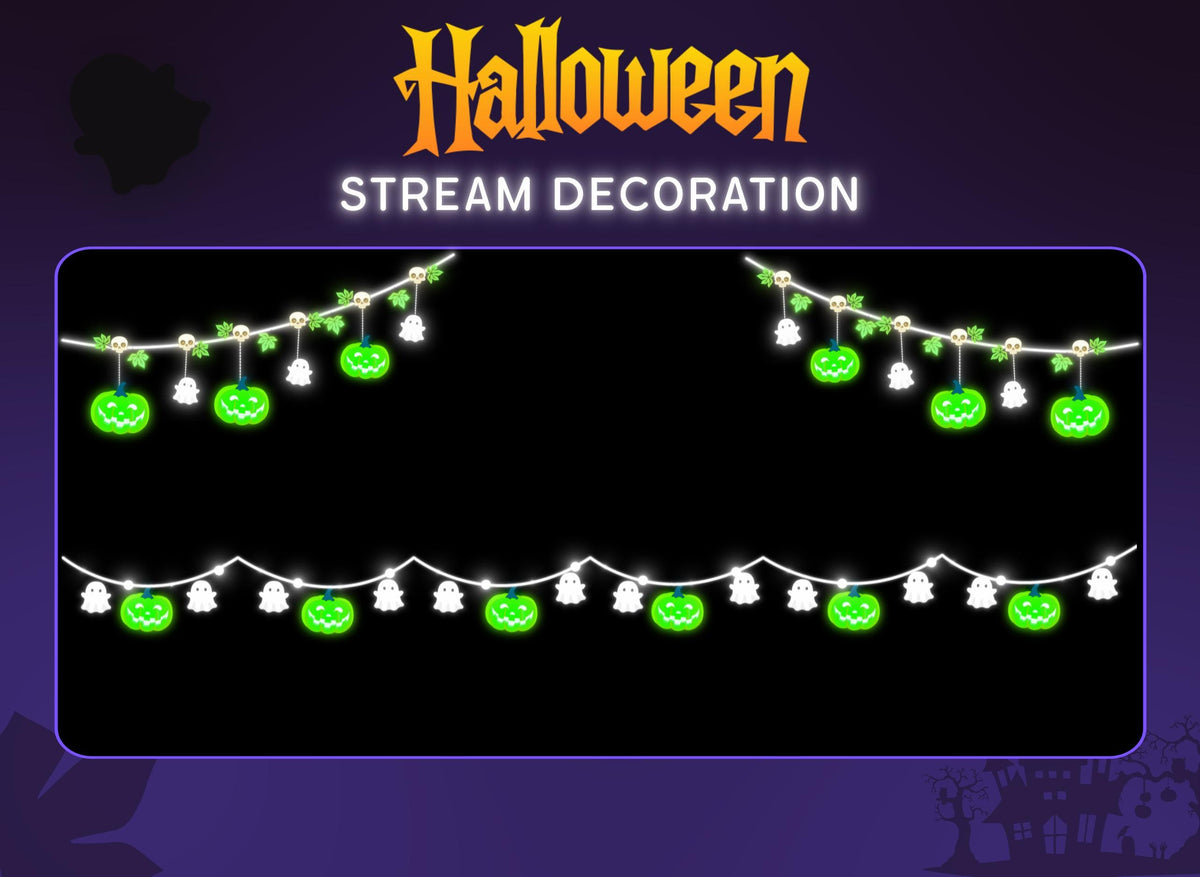 Halloween Pumpkin Stream Decoration | Twitch OBS Animated Overlay | Spooky VTuber Streamer Asset