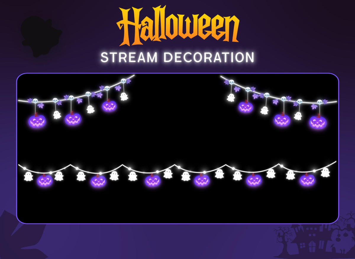 Halloween Pumpkin Stream Decoration | Twitch OBS Animated Overlay | Spooky VTuber Streamer Asset