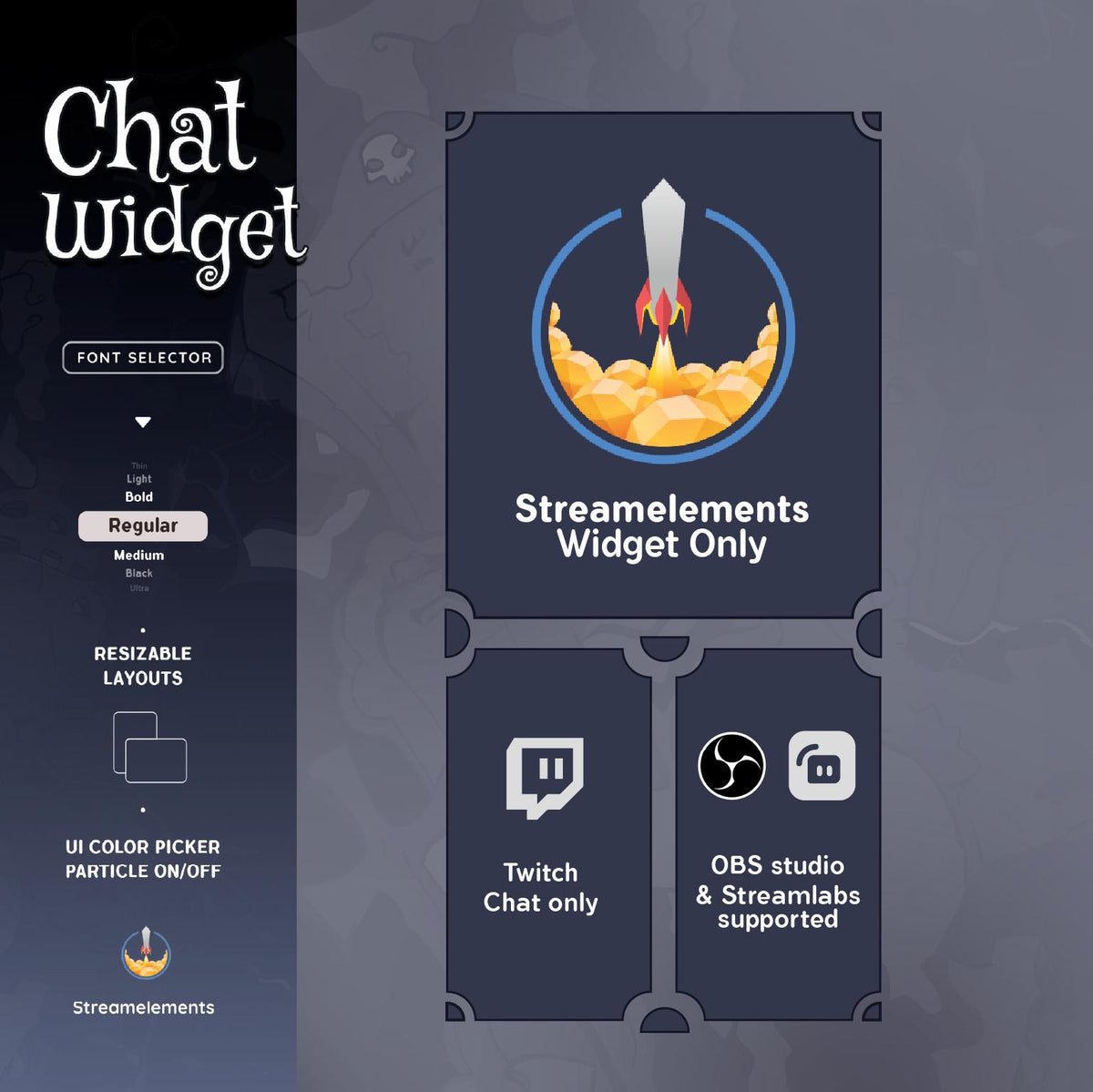 Halloween Twitch Chat Widget: Spooky Theme (StreamElements) (Digital Download)