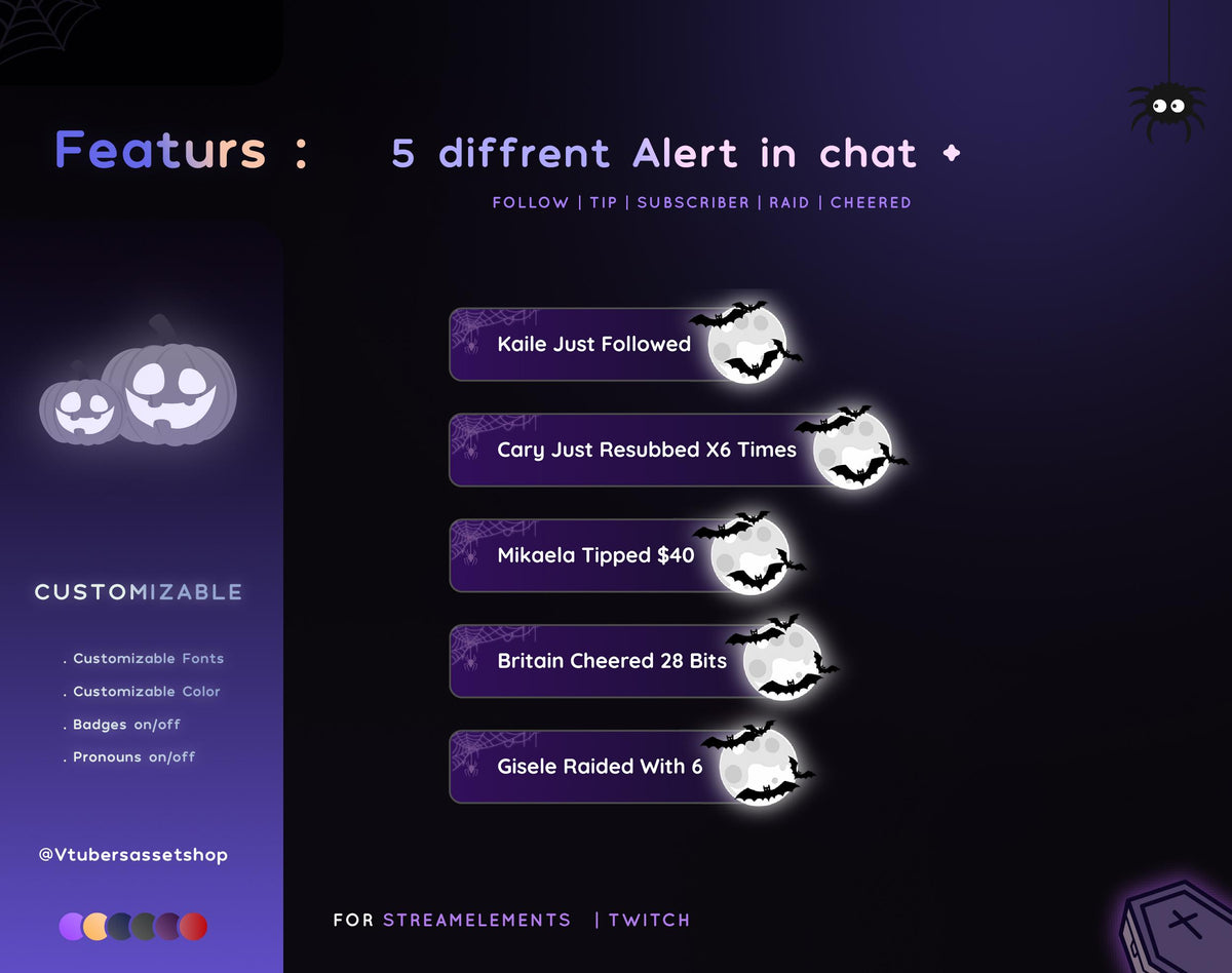 Halloween Twitch Chat Widget_ Spooky Vibe Stream Overlay (Digital Download)
