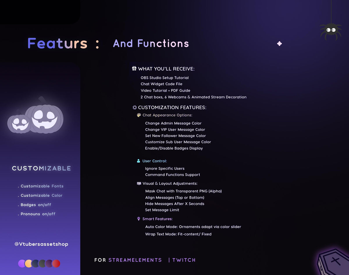 Halloween Twitch Chat Widget_ Spooky Vibe Stream Overlay (Digital Download)