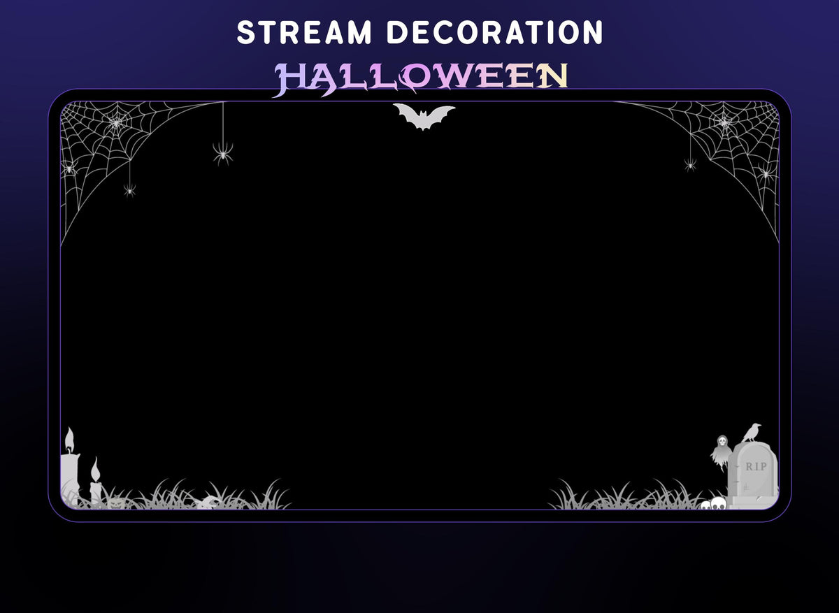 Halloween Stream Decoration Package | Animated Spider Web, Creepy Bat | Discord Avatar Decoration | Twitch OBS