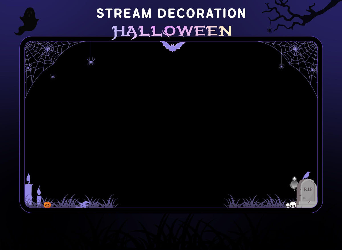 Halloween Stream Decoration Package | Animated Spider Web, Creepy Bat | Discord Avatar Decoration | Twitch OBS