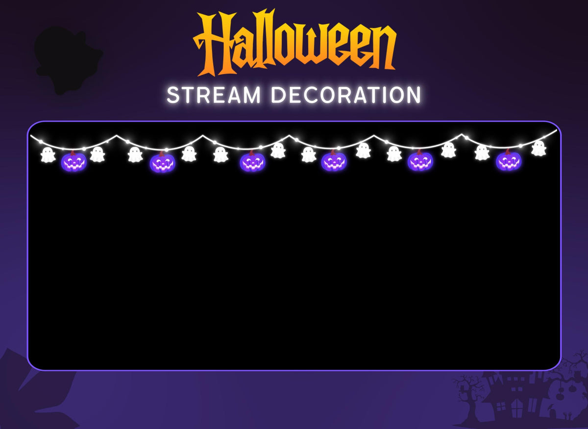 Halloween Pumpkin Stream Decoration | Twitch OBS Animated Overlay | Spooky VTuber Streamer Asset